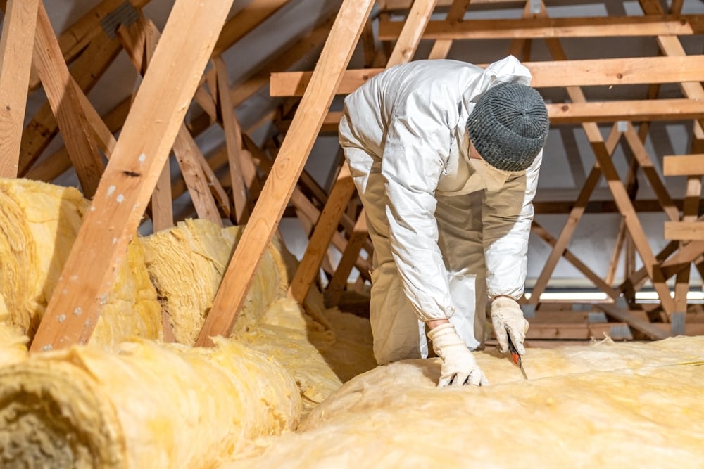 Thermal,Insulation,Of,Roof,Spaces,With,Glass,Wool